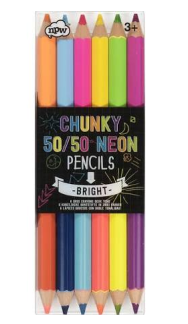 Chunky 50/50 Neon Colored Pencils